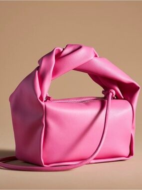 Street Level Hot Pink Twisted-Handle Mini Shoulder Bag